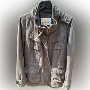Sashimi Olive Green Hooded Military Style Jacket